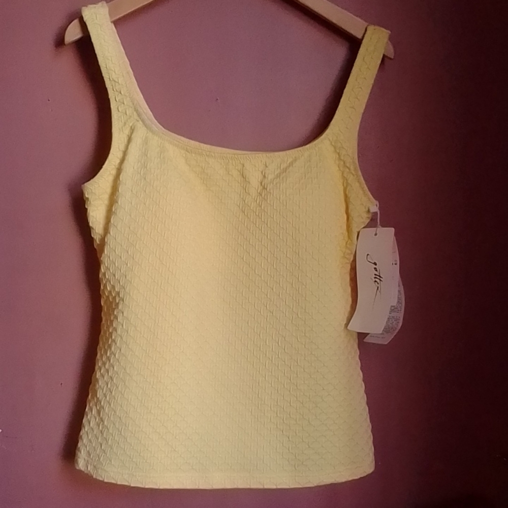 Gottex canary yellow top bikini size 8 textured top